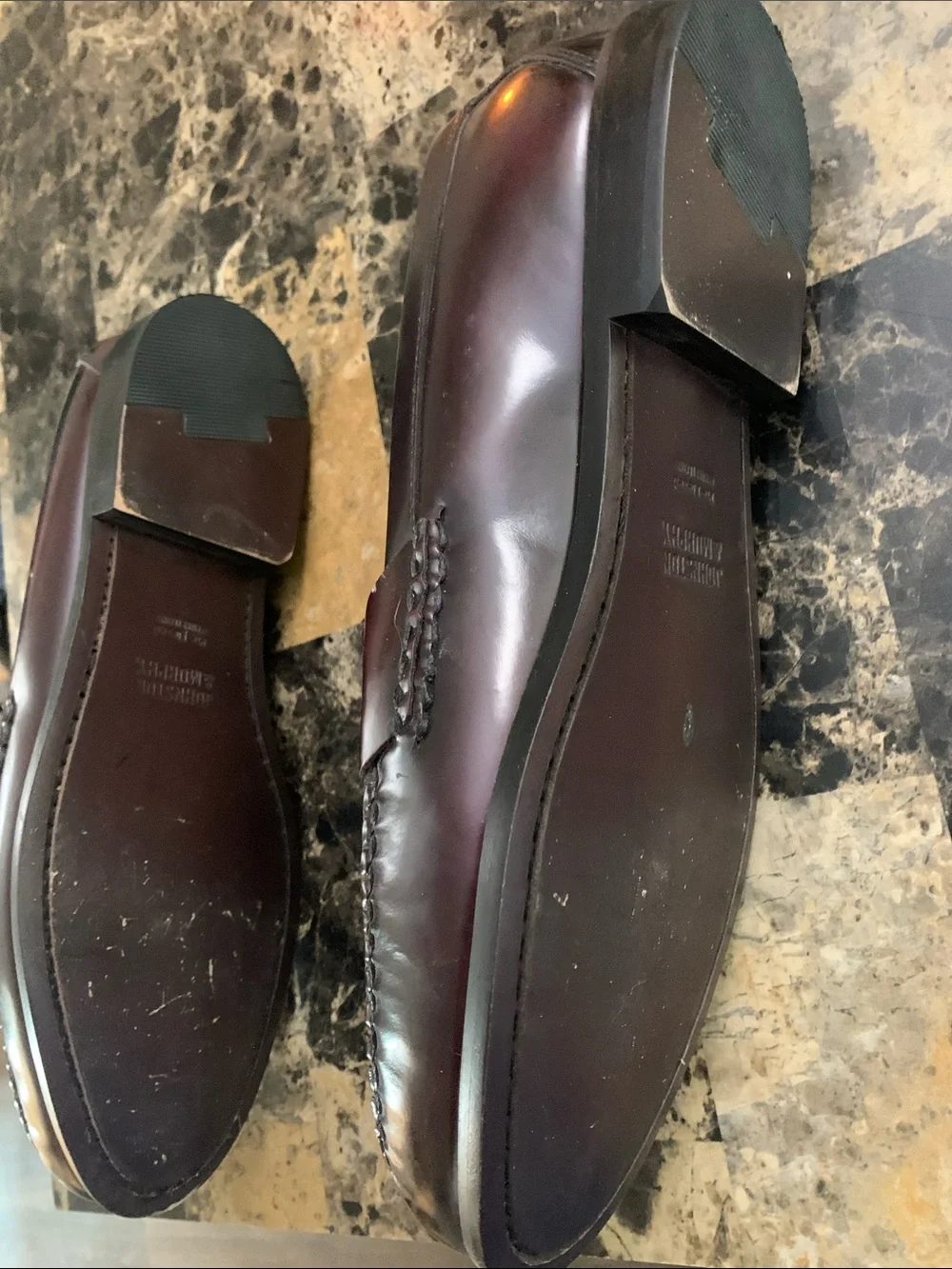 Johnston & Murphy Men's Burgundy Leather Penny Loafers